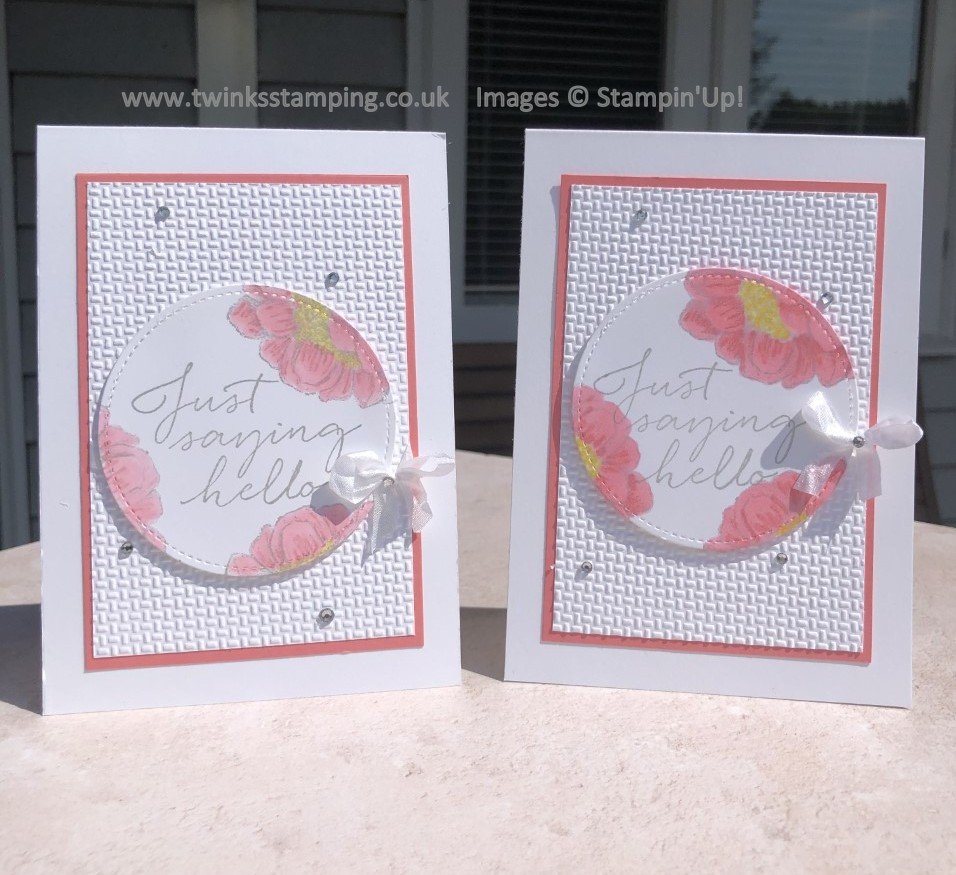 Tasteful Touches stamp set & Wrapped in Texture 3D embossing folder