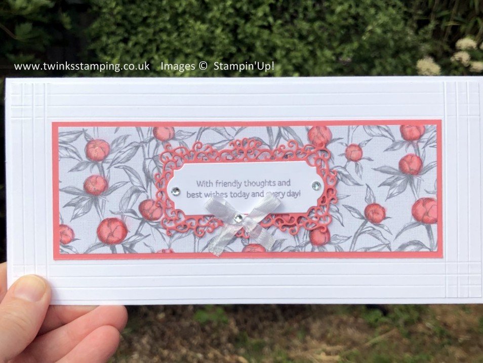 Peony Garden on slimline card