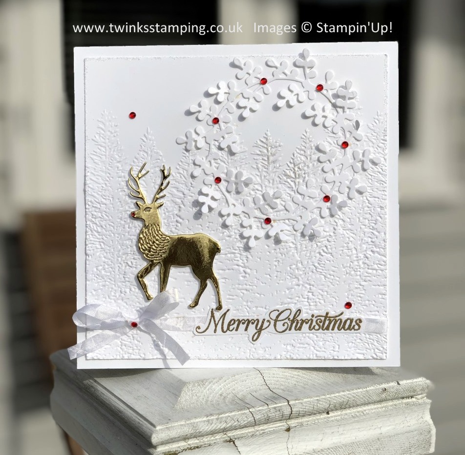 Tutorial making quick Christmas Card – white & sparkly!