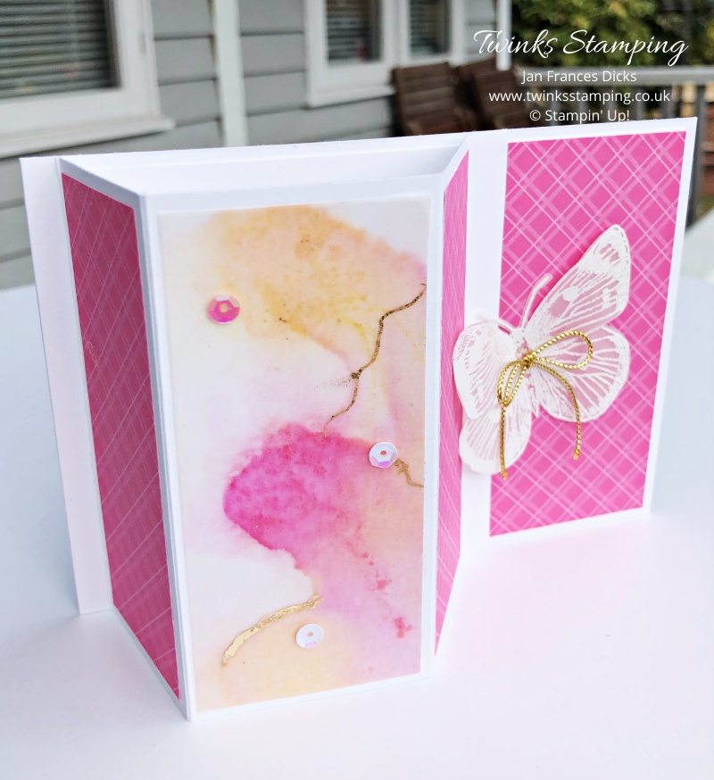 The picture shows the end result of how to make a bay window card