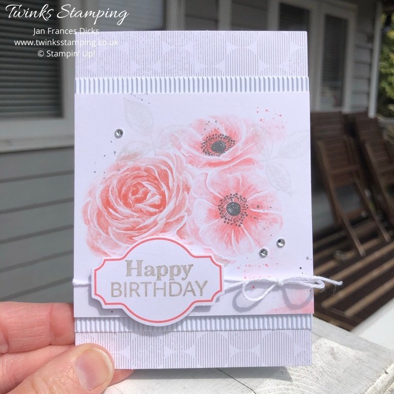 Sentimental Rose card kit showing  completed card
