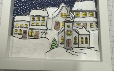 SHADOW BOX CHRISTMAS CARD USING YULETIDE VILLAGE